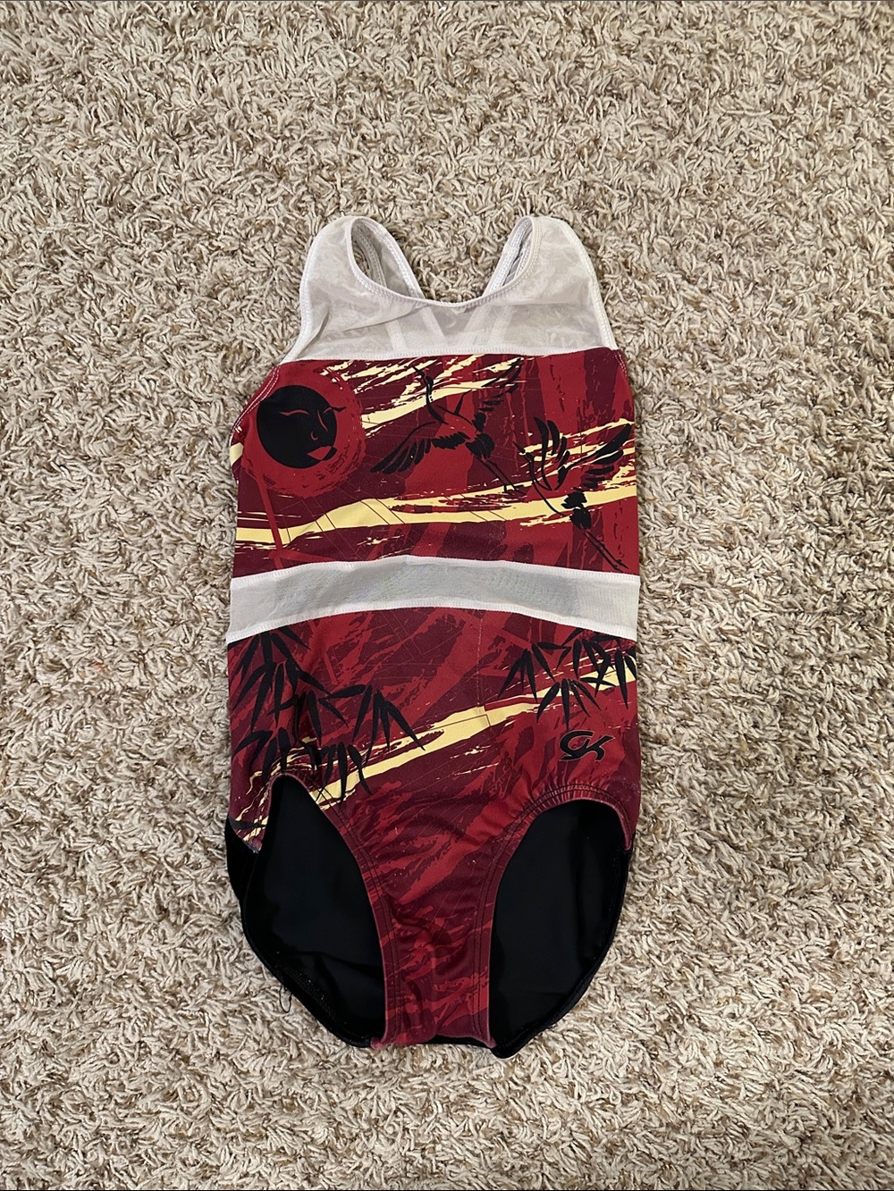 GK Red and White Girls' gymnastics leotard